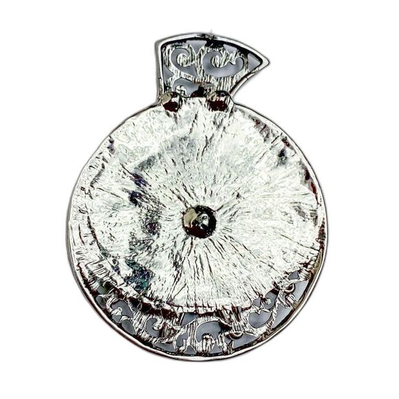 Silver Diamond Rhinestone Spinning Cowboy/Cowgirl Boot Spur Pendant - Picture 3 of 3